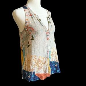 Floral Button Up Tank Sz S